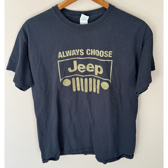 “Always choose Jeep” Shirt Large Grey/Gold - Picture 1 of 3